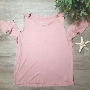 AE soft & sexy cold shoulder crop top